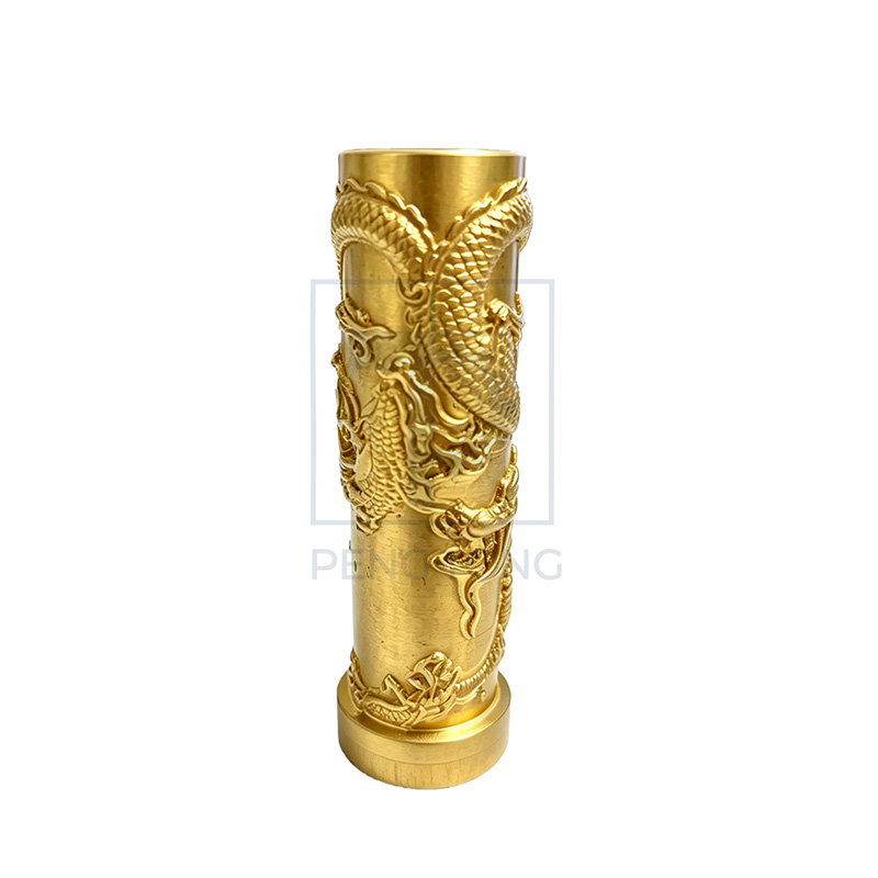 Detailed Dragon Engraved Brass Rod for Precision Machining Needs