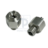 Custom CNC Turned Aluminum Fitting with Male Thread & Clamping Bore