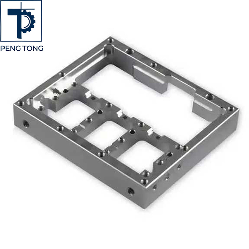 Black Anodized CNC Machined Aluminum Frame with Edge Cutouts