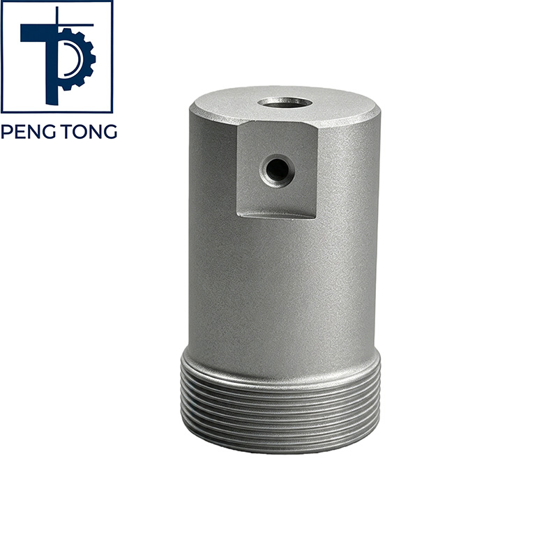 Precision CNC Milled Aluminum Connector with Internal Bore and Threaded End
