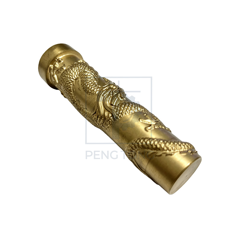 Detailed Dragon Engraved Brass Rod for Precision Machining Needs