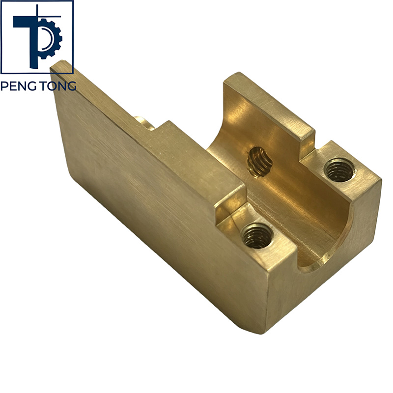 High Precision Brass CNC Machined Block with Internal Threads