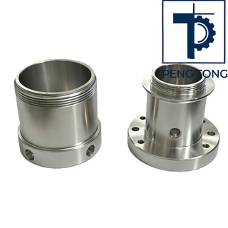 Custom Aluminum Machining Parts, Threaded Aluminum Flange Cylinder Housing Components