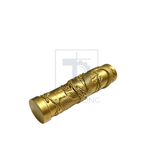 Detailed Dragon Engraved Brass Rod for Precision Machining Needs