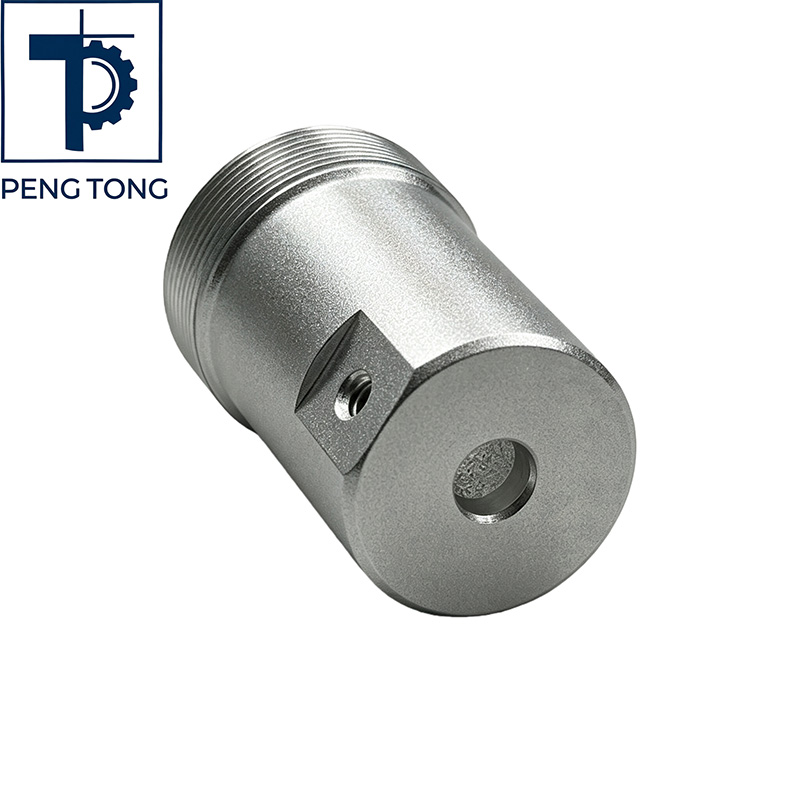 Precision CNC Milled Aluminum Connector with Internal Bore and Threaded End
