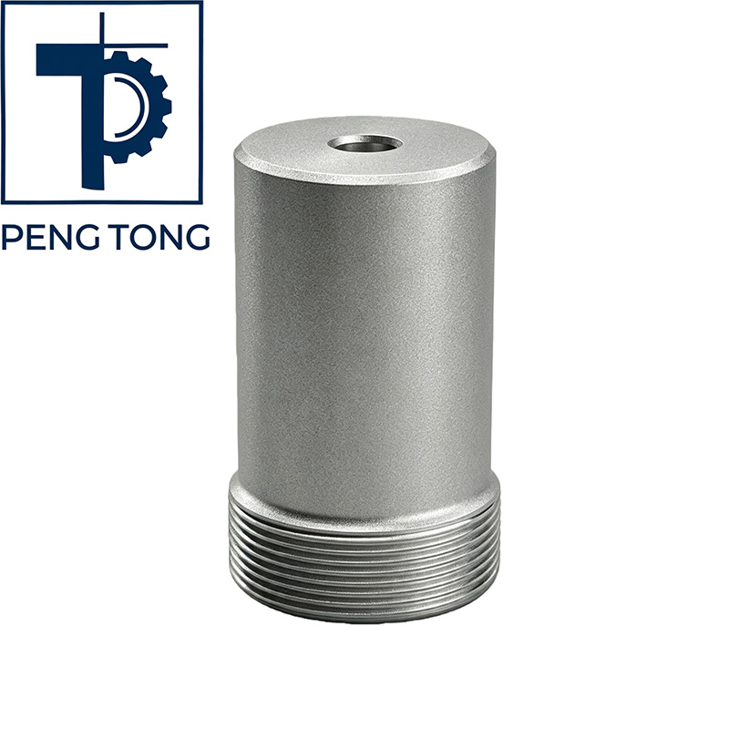 Precision CNC Milled Aluminum Connector with Internal Bore and Threaded End
