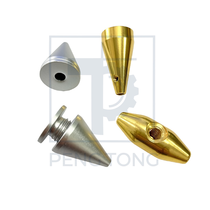 Aesthetic & Functional Brass/Aluminum Conical Cap with Custom CNC Milling for Decorative Use