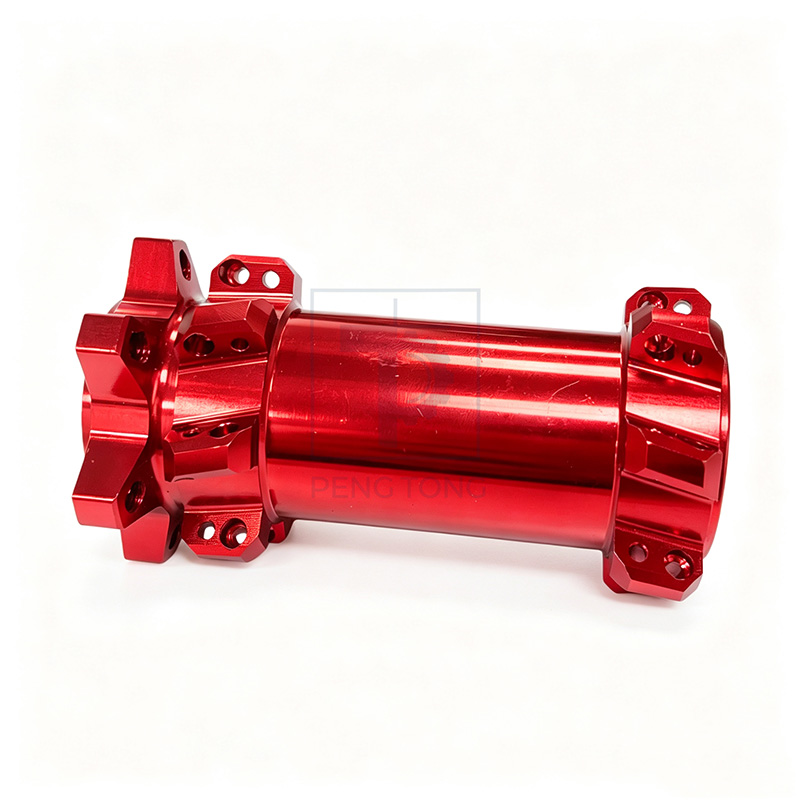 OEM/ODM Custom CNC Machining Services - Anodized Red Aluminum Hub