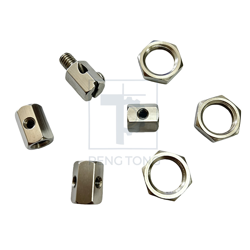 Precision CNC Milled Stainless Steel & Iron Hexagonal Threaded Fastener Components