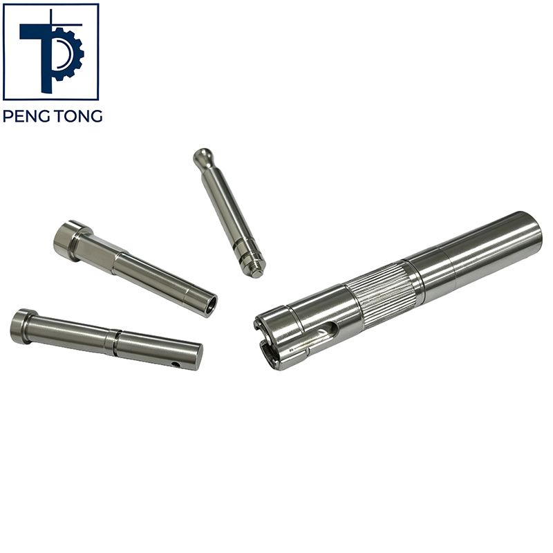 Custom Stainless Steel CNC Machined Component with C-Clip Grooves