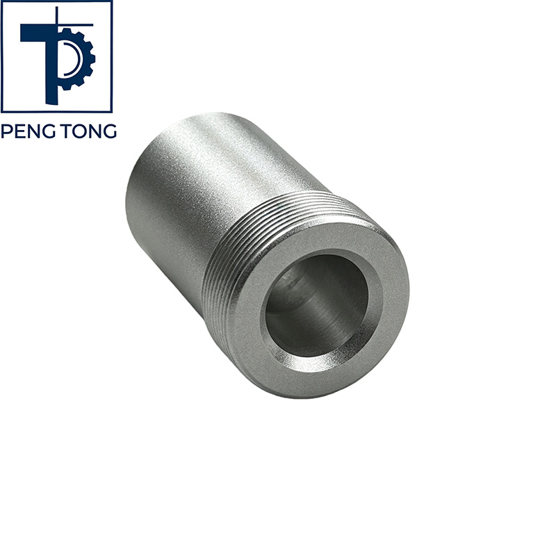 Precision CNC Milled Aluminum Connector with Internal Bore and Threaded End