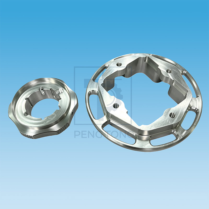 Custom CNC Machining Aluminum Flange Plate & Knob Set Precision Metal Machining