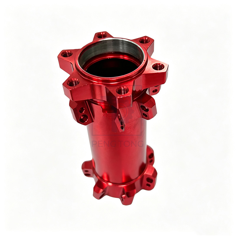 OEM/ODM Custom CNC Machining Services - Anodized Red Aluminum Hub