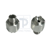 Custom CNC Turned Aluminum Fitting with Male Thread & Clamping Bore