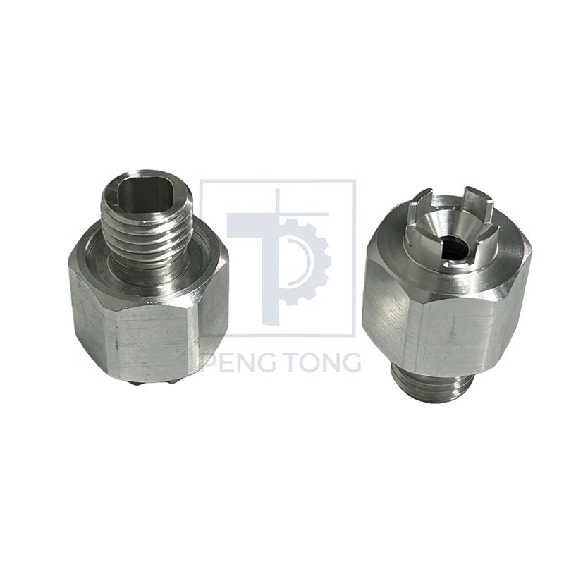 Custom CNC Turned Aluminum Fitting with Male Thread & Clamping Bore