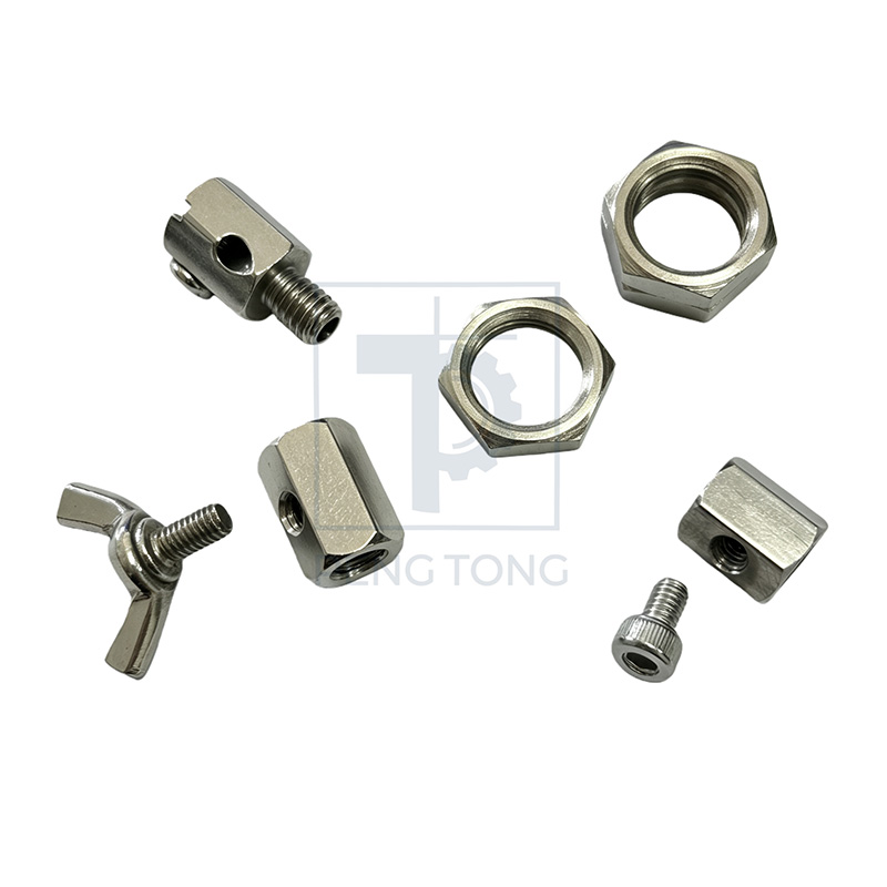 Precision CNC Milled Stainless Steel & Iron Hexagonal Threaded Fastener Components