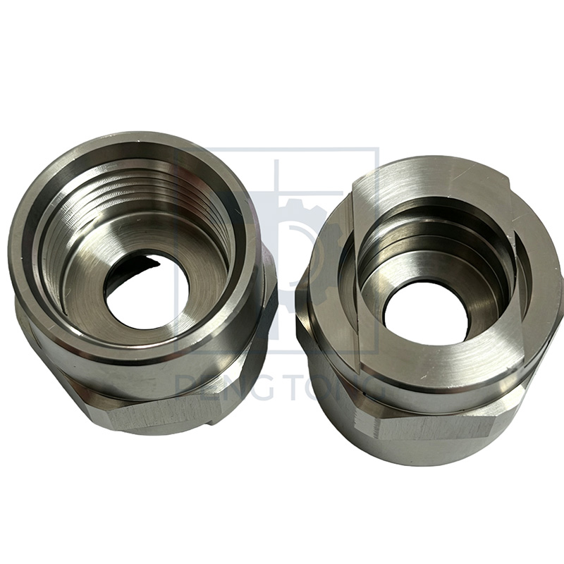 Stainless Steel Hydraulic Adapter, High Precision CNC Machined Threaded Parts