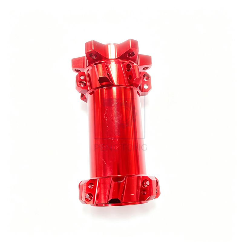 OEM/ODM Custom CNC Machining Services - Anodized Red Aluminum Hub