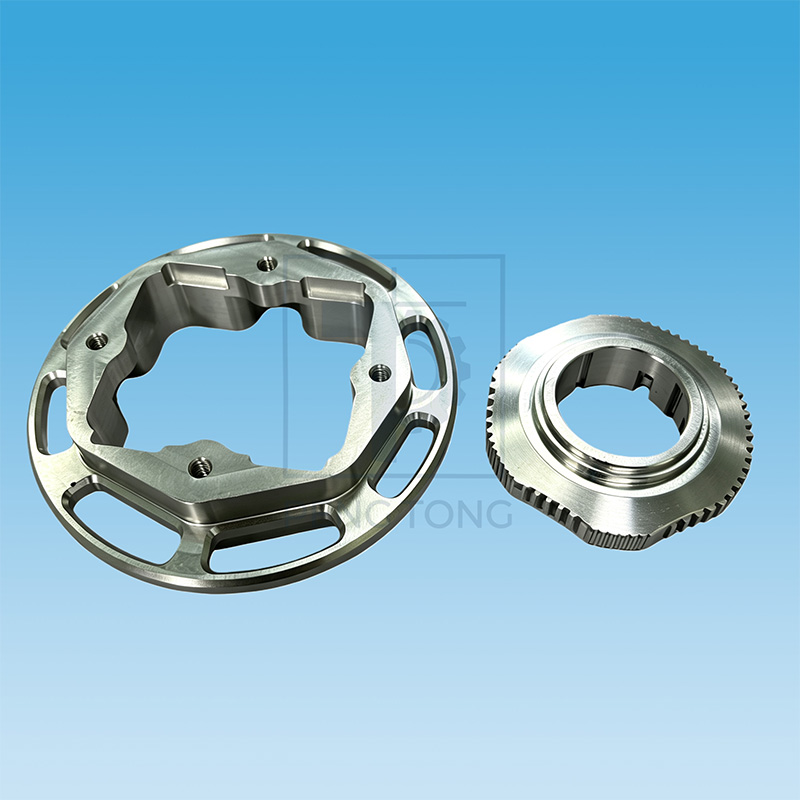Custom CNC Machining Aluminum Flange Plate & Knob Set Precision Metal Machining