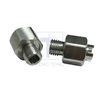 Custom CNC Turned Aluminum Fitting with Male Thread & Clamping Bore