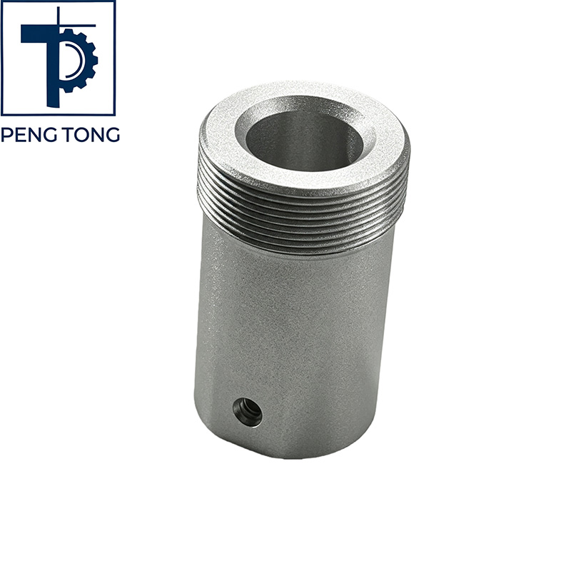Precision CNC Milled Aluminum Connector with Internal Bore and Threaded End